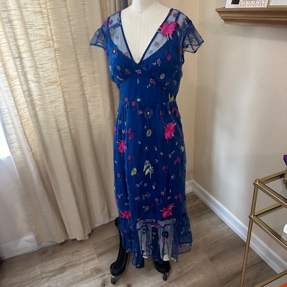 Tracey Reese for Anthropologie Embroidered Topaz Dress Size 6 - Picture 4 of 13